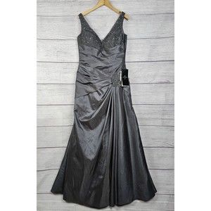 Alyce Paris Black Label Lace Bodice Trumpet Gown Grey Size 12